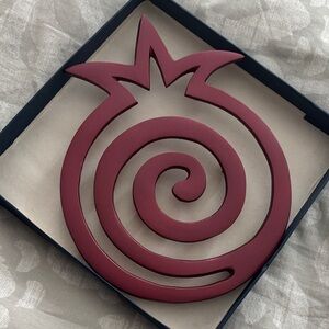 Emanuel Pomegranate Shaped Red Trivet